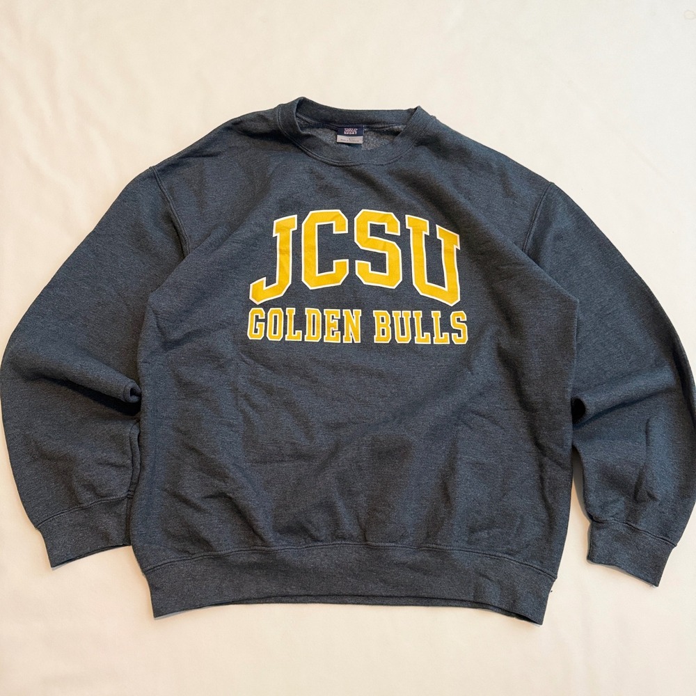 MV Sport Sweatshirt Mens Large Charcoal JCSU Golden Bulls HBCU Graphic Pullover